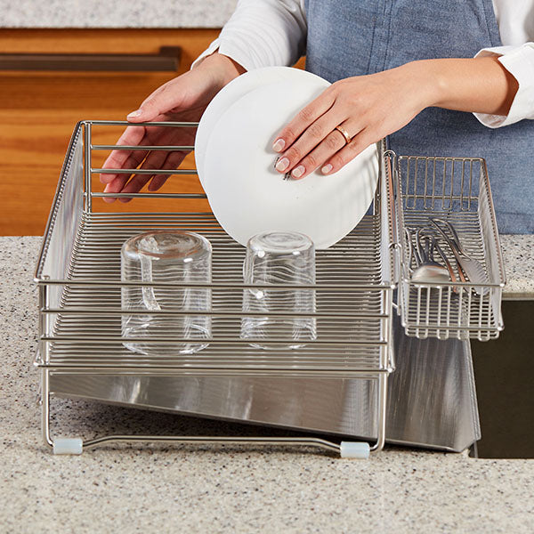 Stainless Drying Rack + (*Option) Utensil Holder, Cup & Cutting Board Rack, Dishcloth Rack_Korea Direct Delivery C