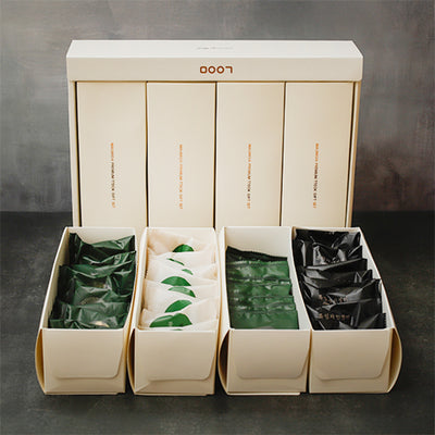 Gift Set A (Black Sesame Injeolmi + Mugwort Rice Cake + Sweet Red Bean Tteok + Assorted Nutritious Tteok) 1360g