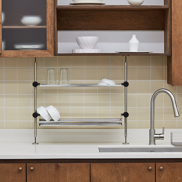 VATYA Stainless Kitchen Rack + (*Option) Compost Pail, Square Washing- up Bowl_Korea Direct Delivery F