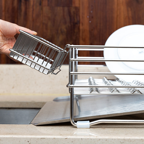Vatya Stainless Embo Drying Rack + (*Option) Utensil Basket, Cup & Cutting Board Rack, Dishcloth Rack_Korea Direct Delivery D