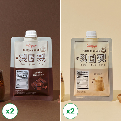 Eat The Fit Shake - Double Chocolate Flavor 280g x 2 Pack + Misugaru Flavor 280g x 2 Pack