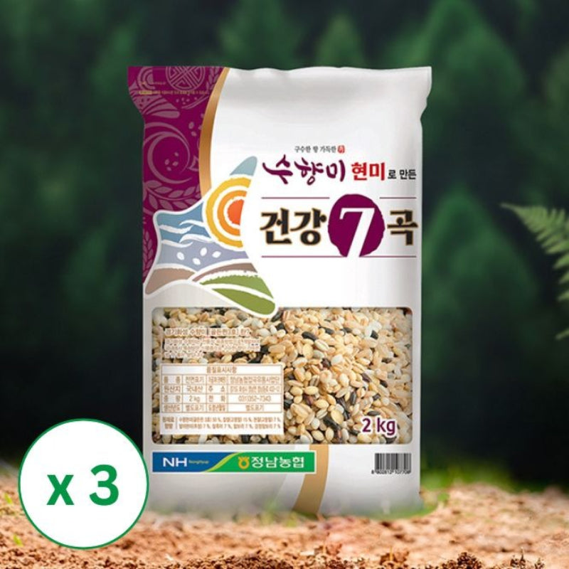 [연수네쌀가게] 수향미 현미로 만든 건강7곡 2kg x 3팩_무료배송(묶음)