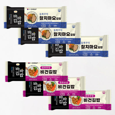 [바바김밥] 참치마요김밥 240g x 3개 + 유부우엉김밥 230g x 3개_타임딜(묶음)