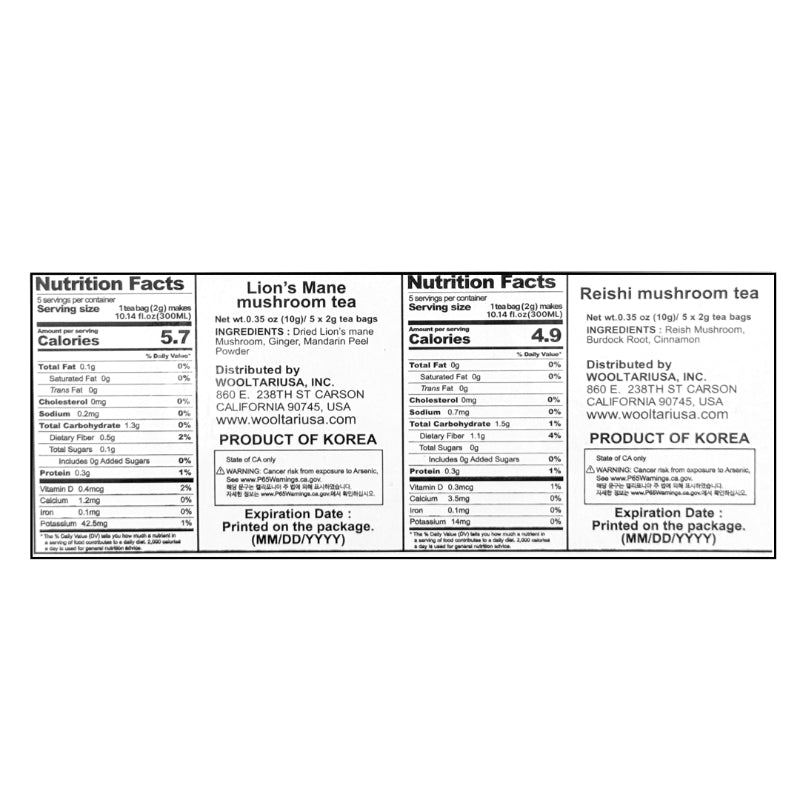 [솔룸바이오텍] 유기농 버섯차 2종 세트 (2g x 5ea x 2box) x 4박스 _무료배송특가(묶음)