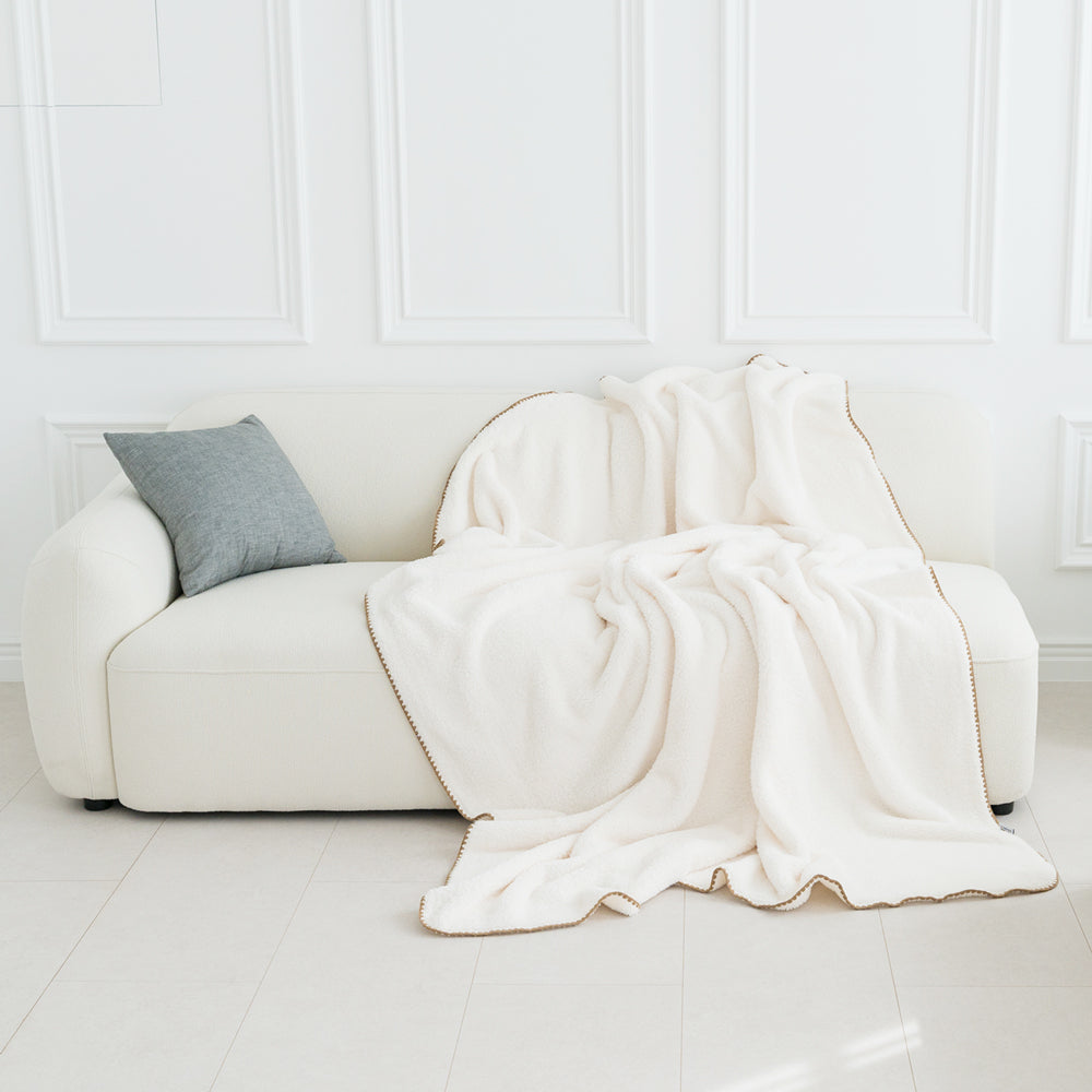 [한국직배송 F] 한길침장 극세사 담요 제나 SS (색상:아이보리/그레이/민트)