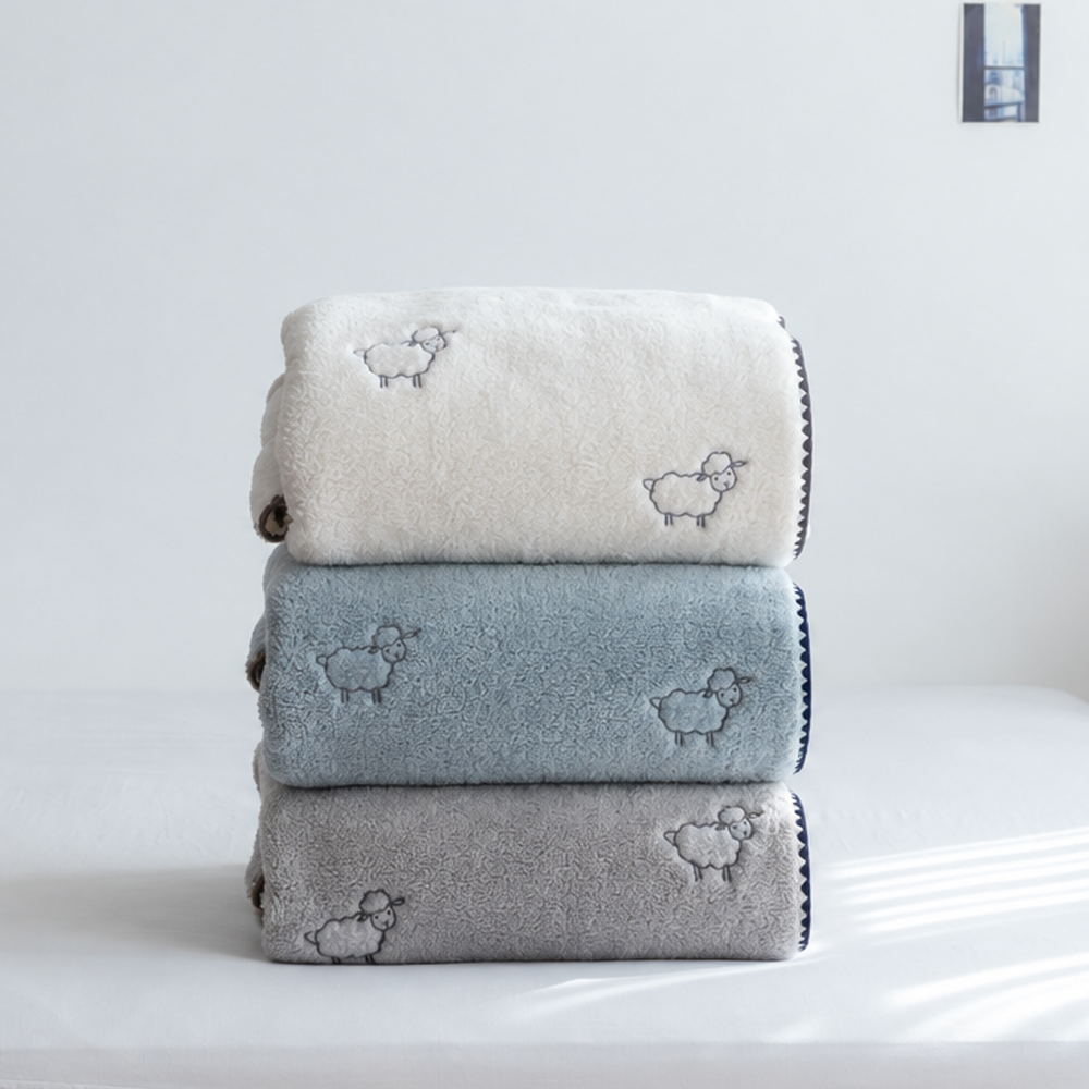 [K Direct Delivery] Hangil Bedding Yang Microfiber Blanket SS (Ivory/Gray/Mint)