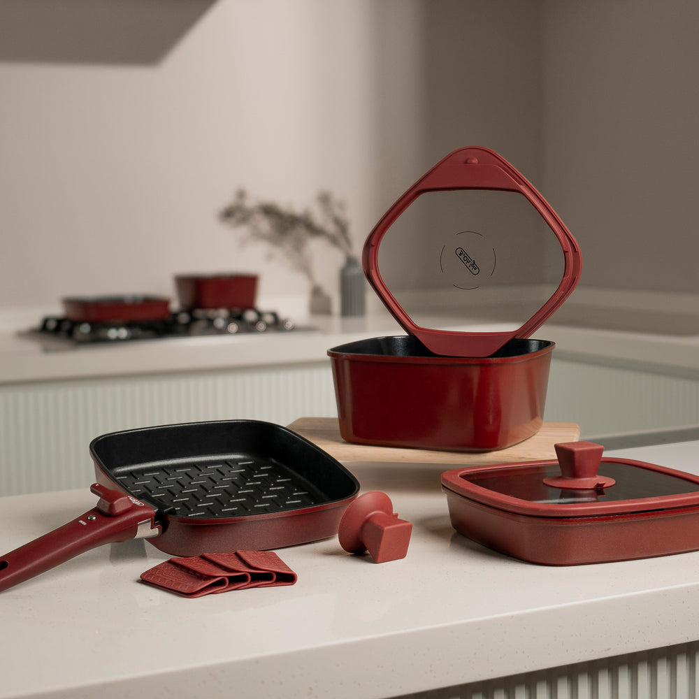 Boohgle Premium Cookware 8Piece Set(Black / Burgundy / Beige / Green)_ Korea Direct Delivery A