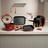 Boohgle Premium Cookware 14Piece Set (Black/Burgundy/Beige/Green)_Korea Direct Delivery B