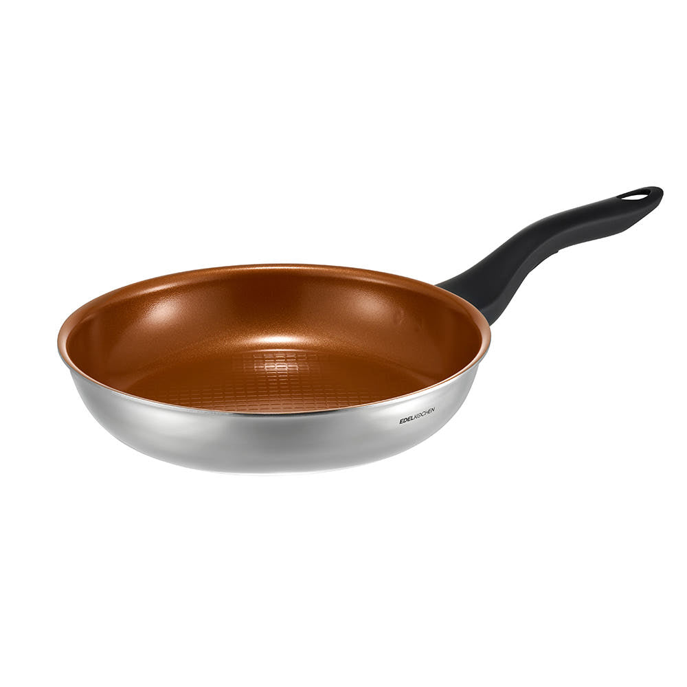 [K Direct Delivery] Edelkochen 3-Ply Viva Cera Fry Pan 24cm (Cream/Copper)