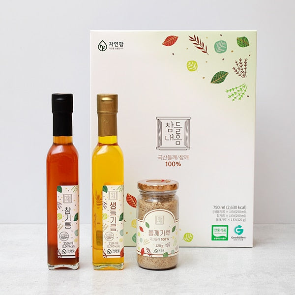 Gift set (250ml raw oil + 250ml of sesame oil + perilla powder 120g) X 2 boxes _ Free shipping (Set)