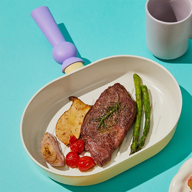 [Neoflam] Better Finger Cast Aluminum Grillpan Oval Shaped 10 Inch