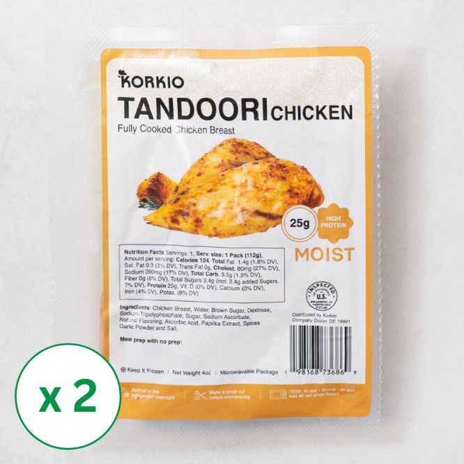 [꼬끼오] 60초 완성! 한국식 닭가슴살 탄두리맛 4oz x 2팩 (묶음)