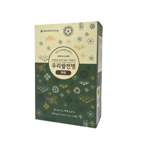 Korean Rice Almond Crepe 204g + Green Crepe 204g + Black Sesame Crepe 204g (Set)
