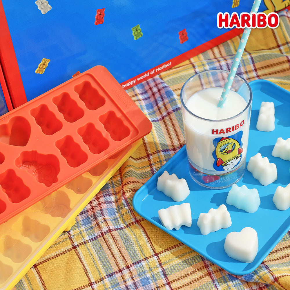 [K Direct Delivery] HARIBO Snack Time Set (Clear Cup + Ice Cube Tray + Plates 4P) Select Option