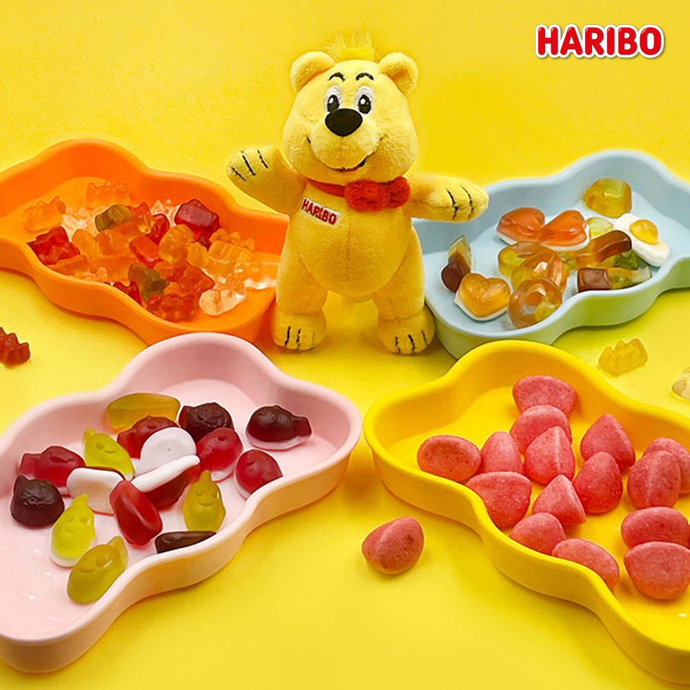 [K Direct Delivery] HARIBO Snack Time Set (Clear Cup + Ice Cube Tray + Plates 4P) Select Option