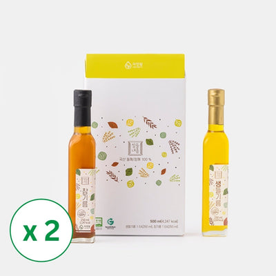 [자연팜] 실속세트 (생들기름 250ml + 참기름250ml) x 2박스 _무료배송 (묶음)