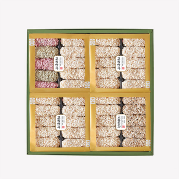 [한국직배송 C] 교동한과 꽃새댁 2단 선물세트(쇼핑백 포함)