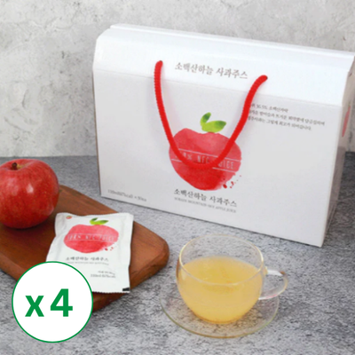[소백산하늘] 영주 사과주스 (110ml x 30팩) x 4박스 _무료배송 (묶음)
