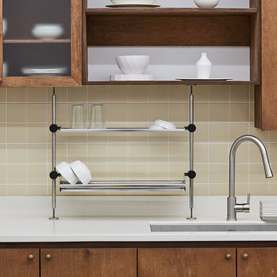 VATYA Stainless Kitchen Rack + (*Option) Compost Pail, Square Washing- up Bowl_Korea Direct Delivery F 