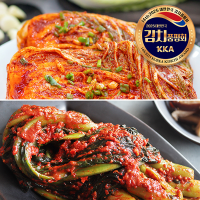 [한국직배송 B] 김치품평회 빛고을 남도식 포기김치 2kg + 갓김치 2kg