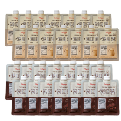 [데이바이미] 잇더핏 쉐이크 더블초코맛 280g (40g x 7개) 2팩 +  미숫가루맛 280g (40g x 7팩) 2팩 (묶음)