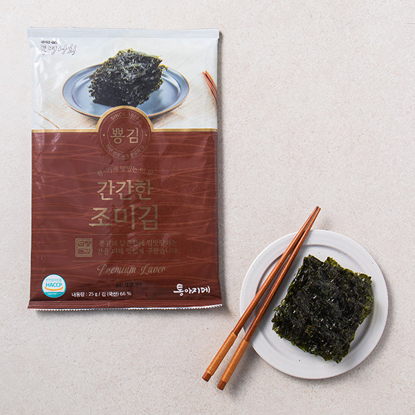[통영상회 뿅김]조미김 125g (25gx5)x4팩 + 곱창김 75g (15gx5)x4팩_무료배송특가 (묶음)