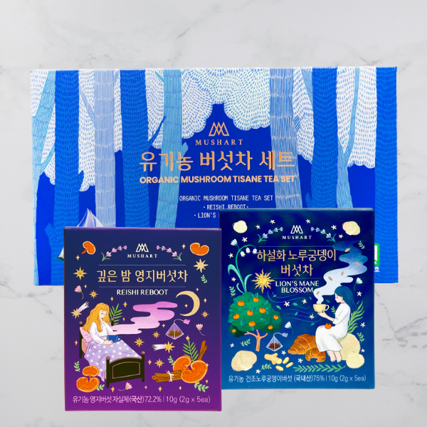 [솔룸바이오텍] 유기농 버섯차 2종 세트 (2g x 5ea x 2box)