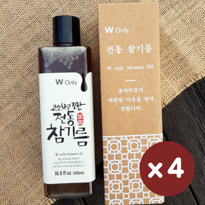 [W Only] 옛향기마을 전통참기름 500ml x 4팩 _무료배송 (묶음)