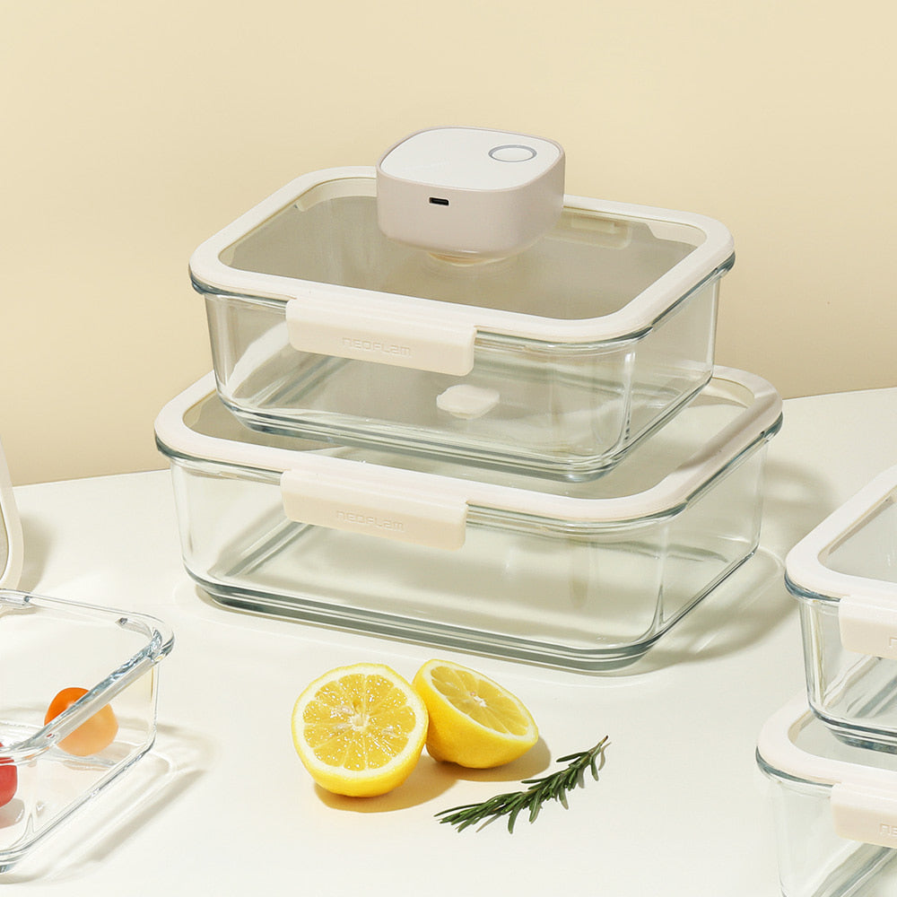 [Neoflam] Vacu Seal Glass Food Storage Set (13pcs + Pump)
