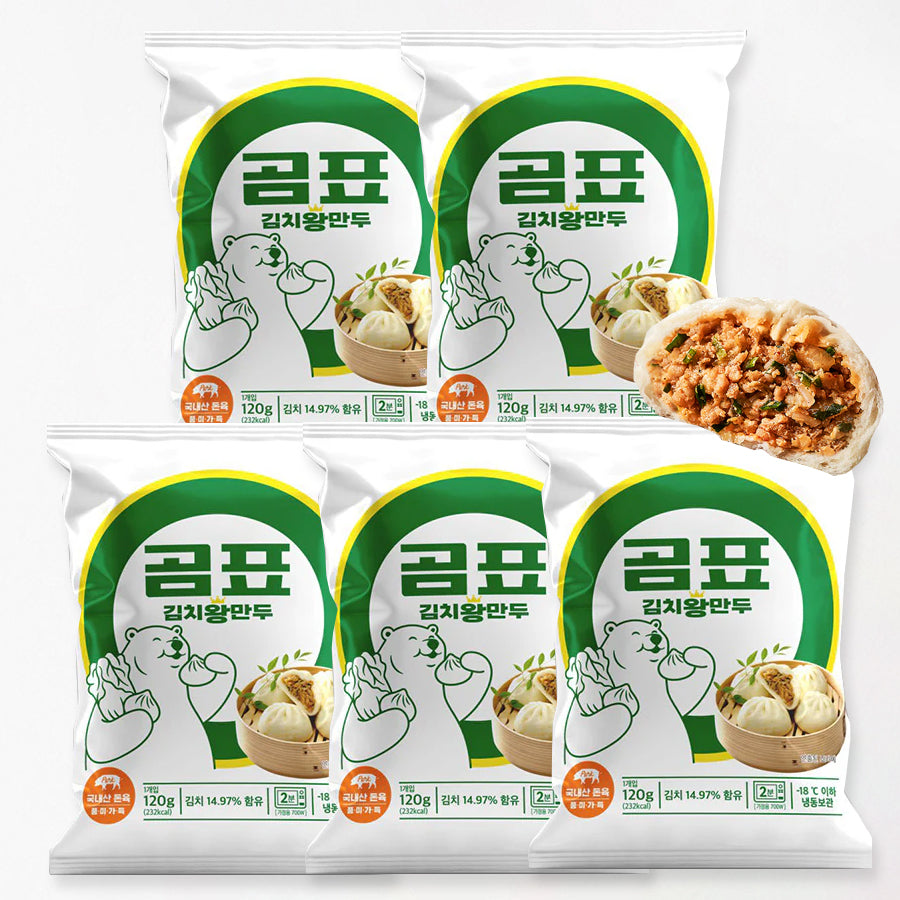 [가메골푸드] 곰표 김치왕만두(1개입) 120g x 5 팩 (묶음)