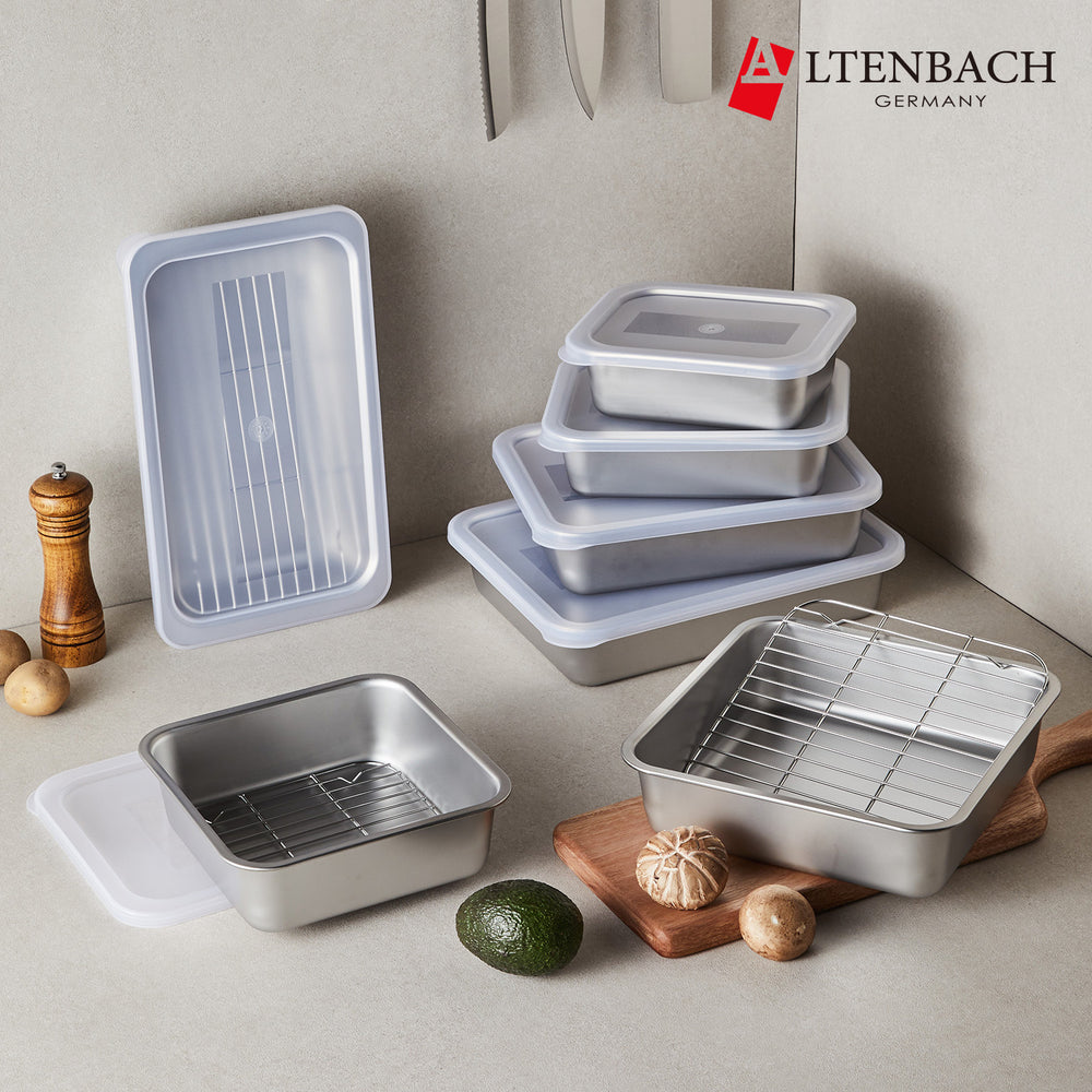 Altenbach Stainless Steel Tray 7-Piece Set with Rack_Korea Direct Delivery A