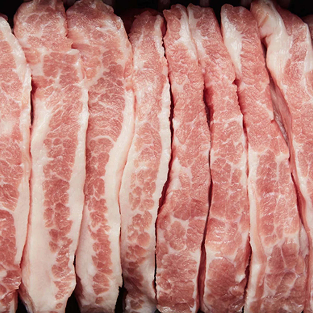 Slice Pork Belly 3LB +Pork Jowl 1LB