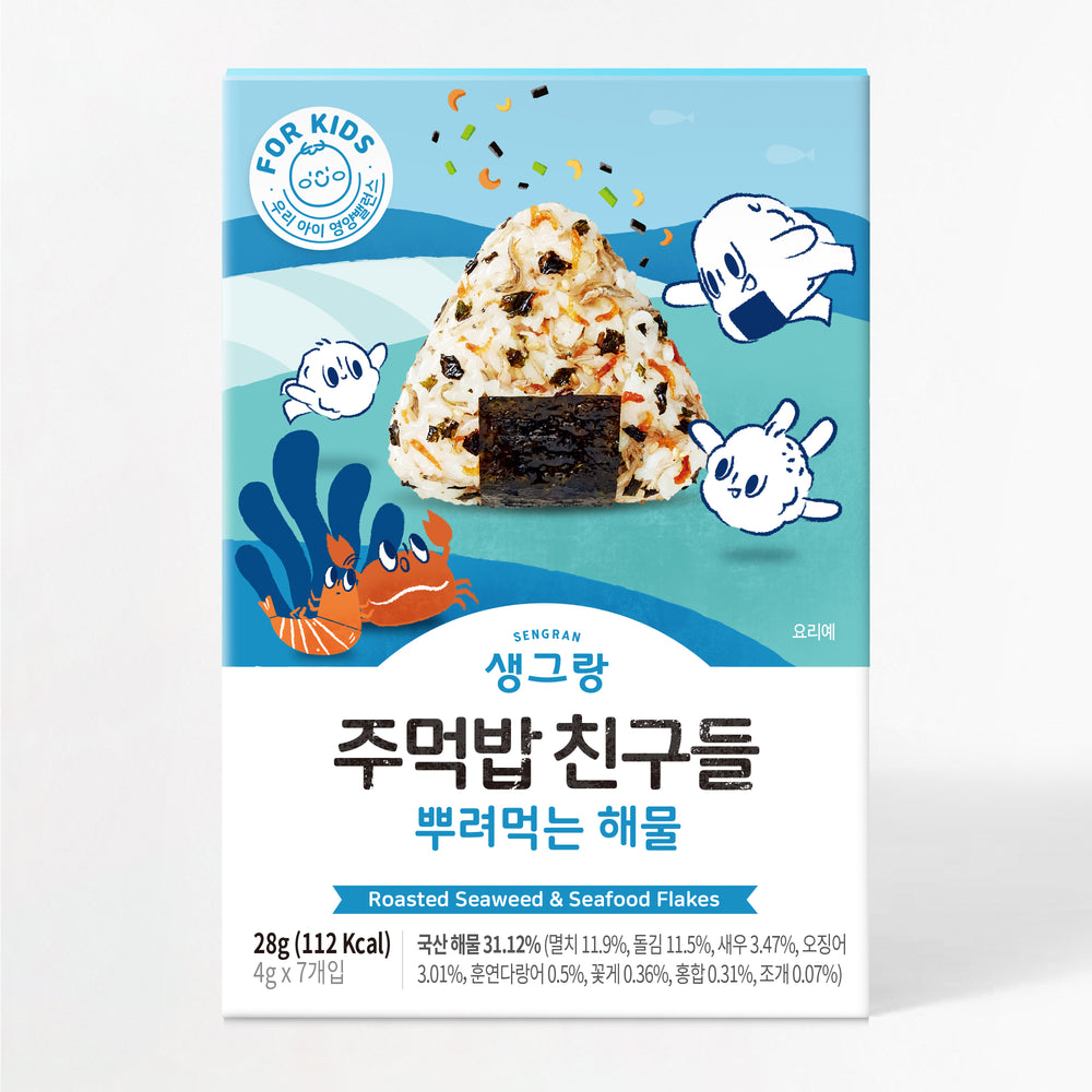 Twice Baked Seaweed for Triangle Gimbap 20 Sheets x 2Pack + prinkle Seafood Furikake 28g (4g x 7 packs) x 2Pack_Time deal (Set)