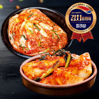 Changwon Jinmine Cabbage Kimchi 3kg + Radish Kimchi 2kg_ Korea Direct Delivery B