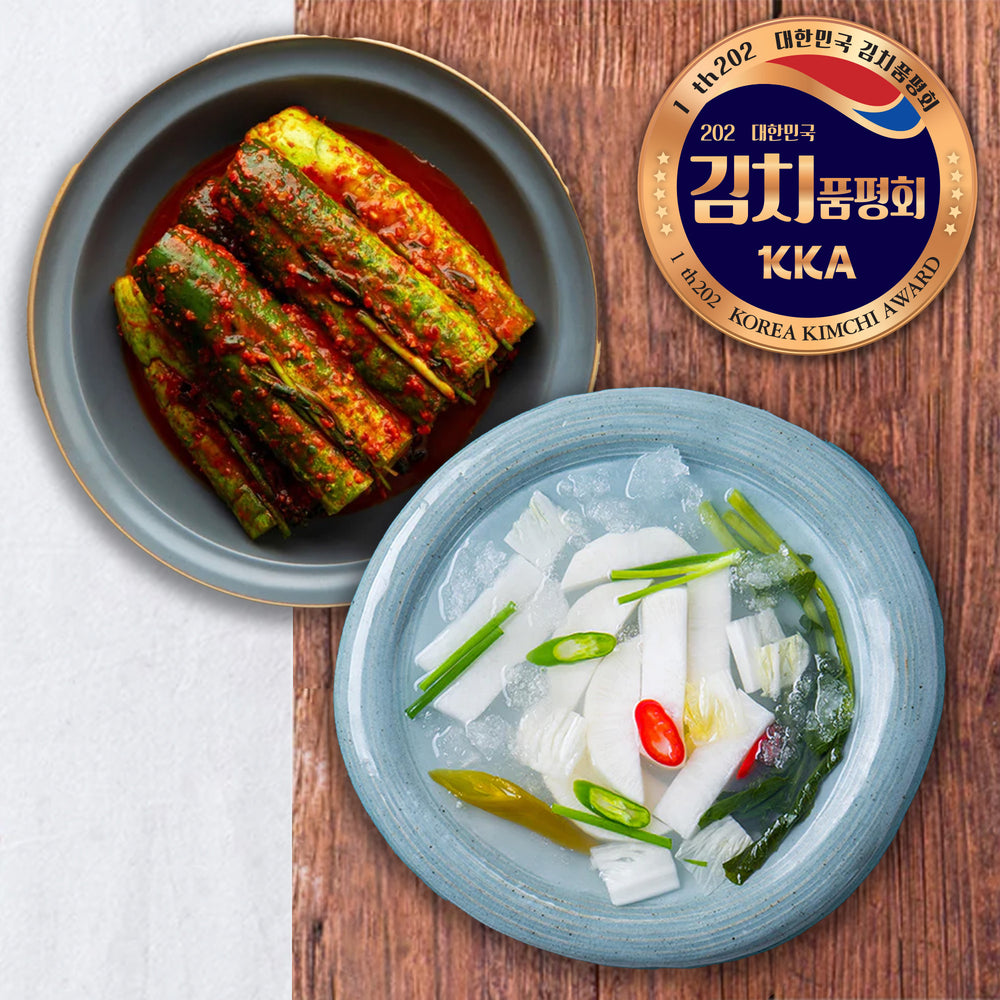 Hongcheon Daebok Cucumber Kimchi 2kg + Water Radish Kimchi 2kg_Korea Direct Delivery B