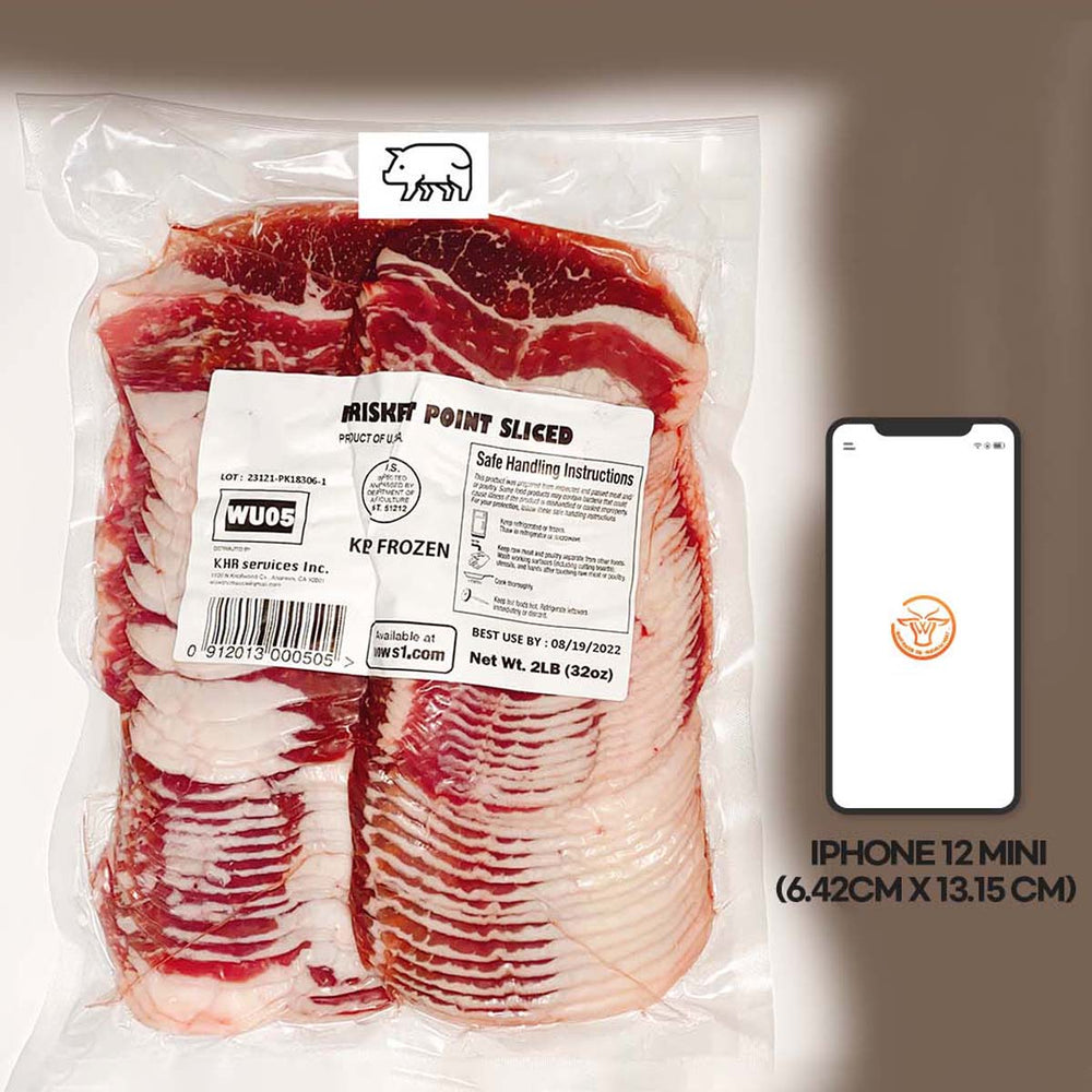 Sliced Beef Brisket 2lbs + Sliced Pork Belly 3lbs 
