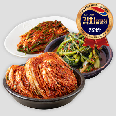 [한국직배송 C] 연천 미금치 포기김치 2kg + 열무김치 2kg + 파김치 1kg