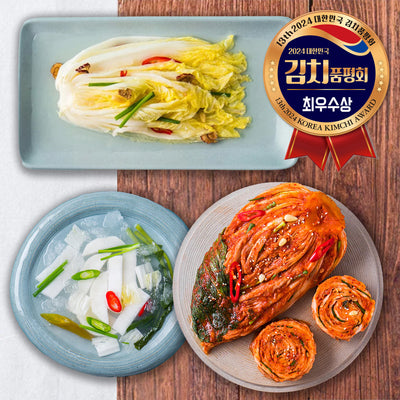 [Korea Direct Delivery C] Hongcheon Daebok Cabbage Kimchi 2kg + White Kimchi 1.5kg + Radish Water Kimchi 1.5kg