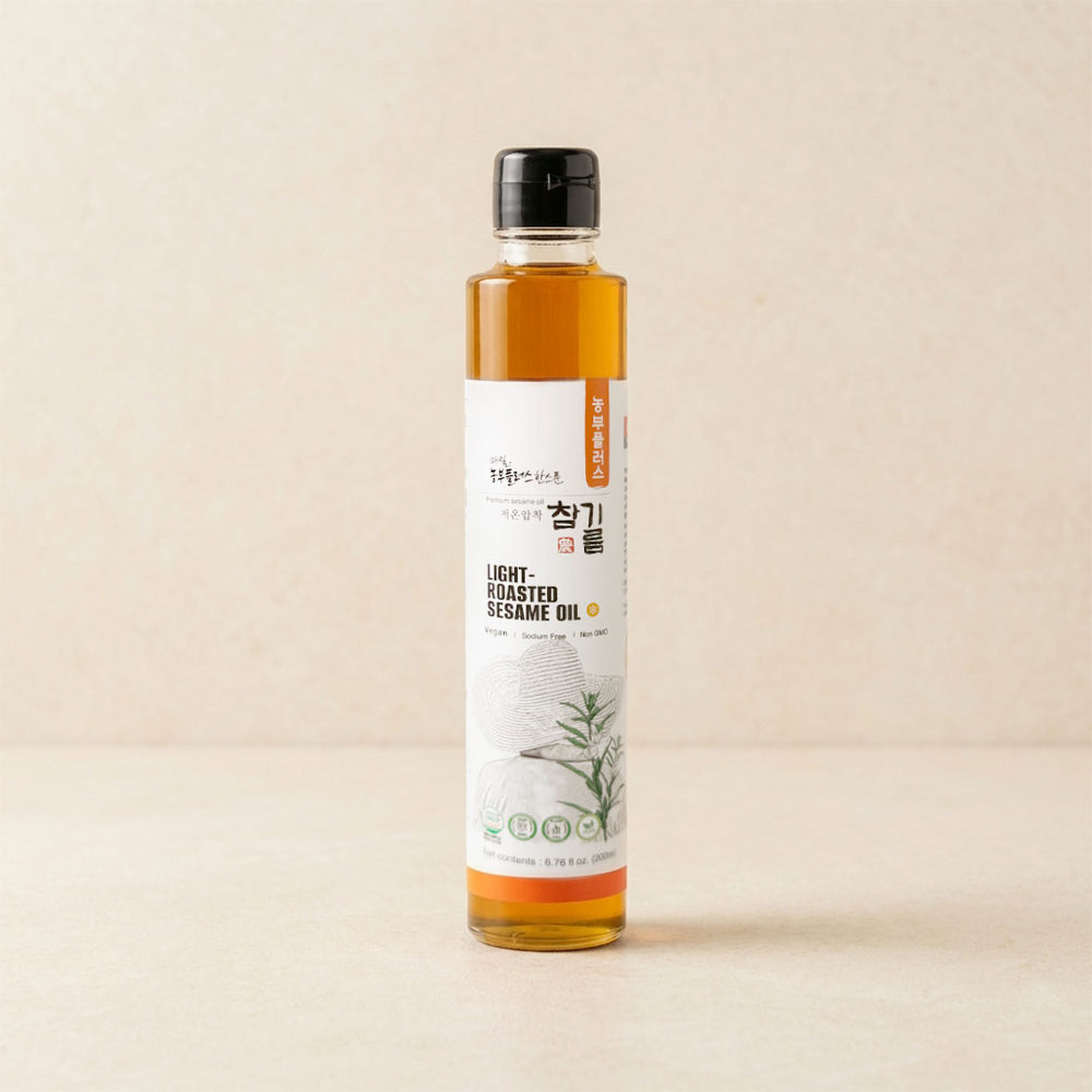 [농부플러스] 저온압착 참기름 200ml + 냉압착 생들기름 200ml (묶음)