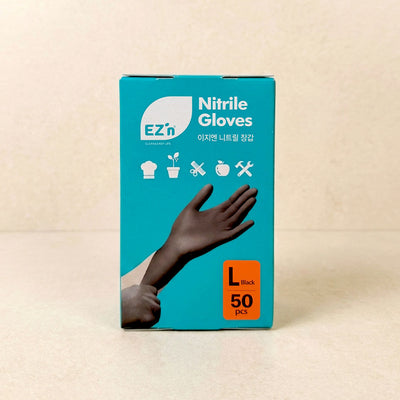 [EZ'n] Nitrile Food Gloves 50ct Black (L)