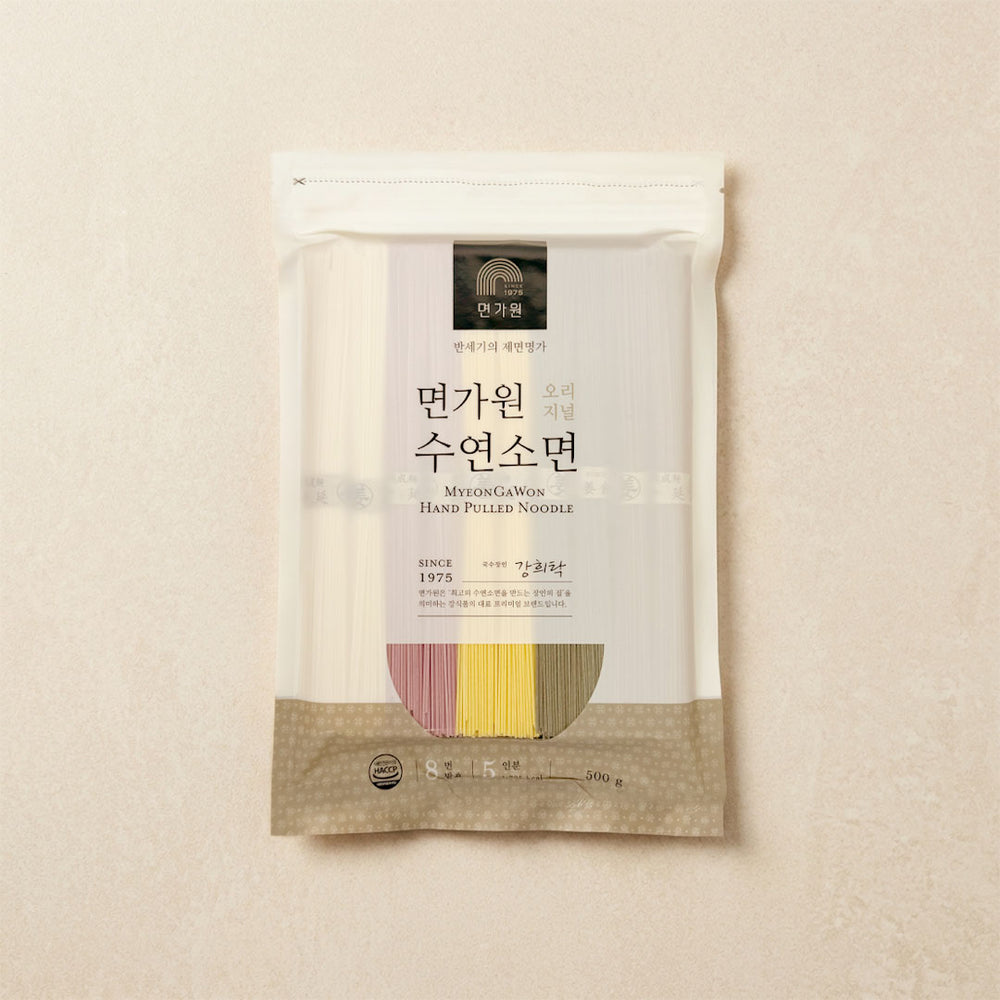 [Myeongawon] Premium Hand Pulled 5 Color Fine Noodles 500g