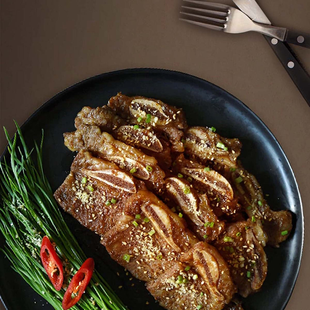 양념 LA 갈비 3lb + 차돌박이 2lb + 슬라이스 삼겹살 3lb + 항정살 슬라이스 1lb_무료배송특가 (묶음)