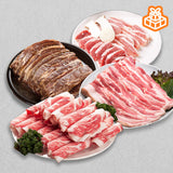 양념 LA 갈비 3lb + 차돌박이 2lb + 슬라이스 삼겹살 3lb + 항정살 슬라이스 1lb_무료배송특가 (묶음)