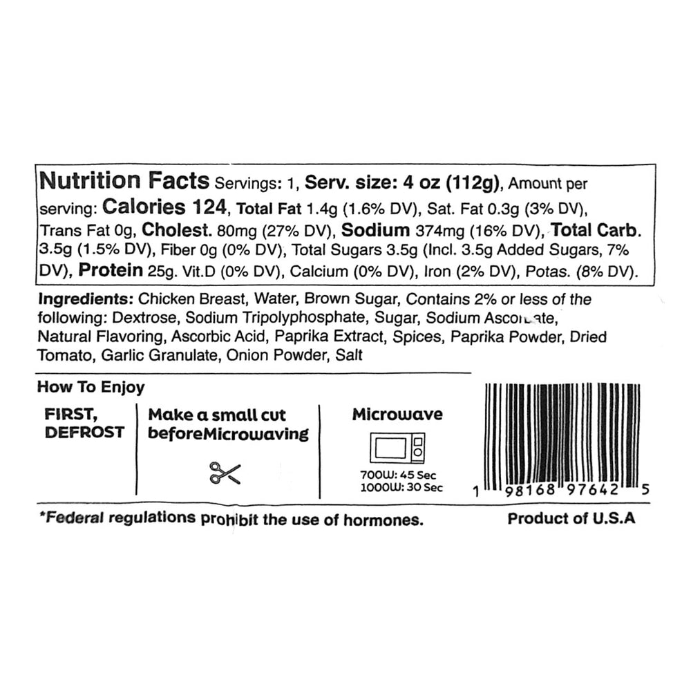 [Juicybite] Fully Cooked Chicken Breast Secret BBQ 4oz