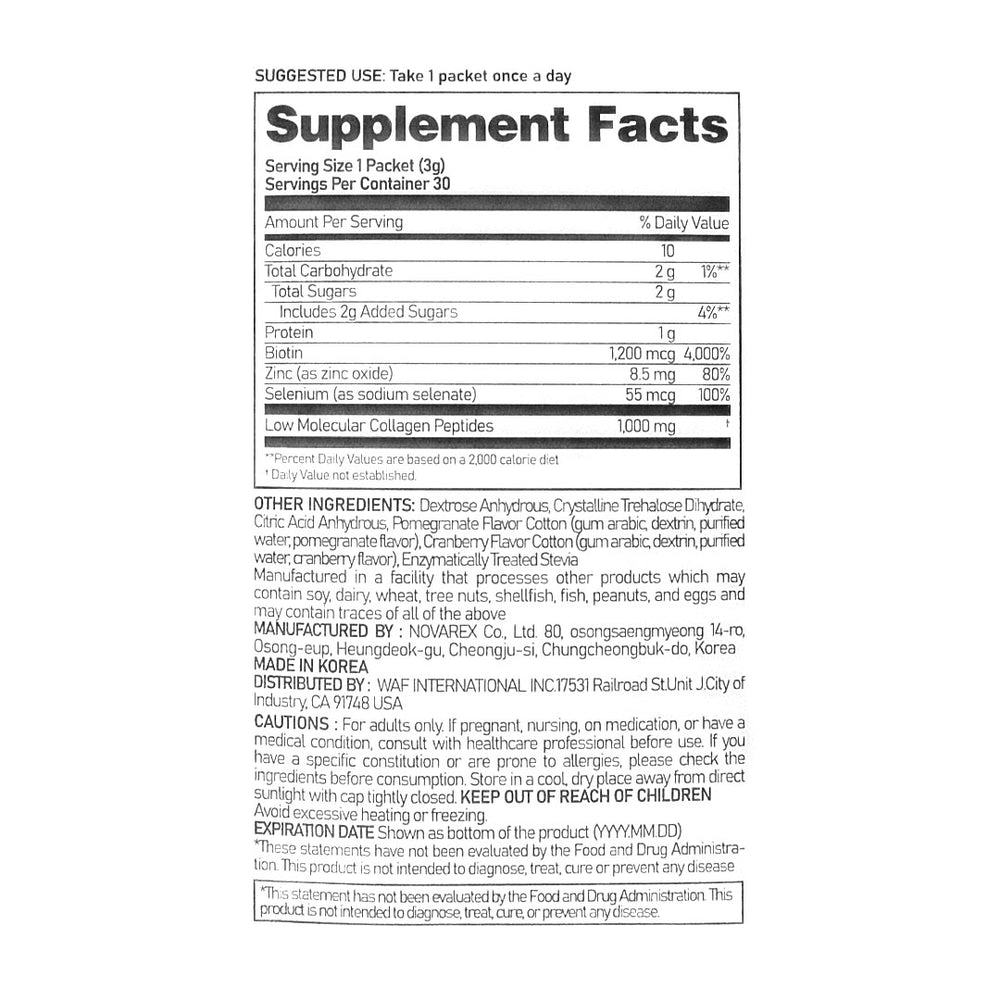 [Ever Collagen] Time Biotin Cell Powder Stick 90g (3g x 30 Sticks)