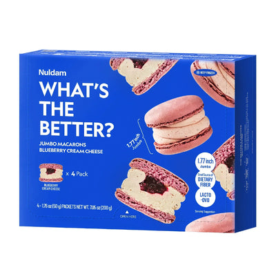 [널담] 뚱카롱 4구 - 블루베리 크림치즈 (50g x 4개입)