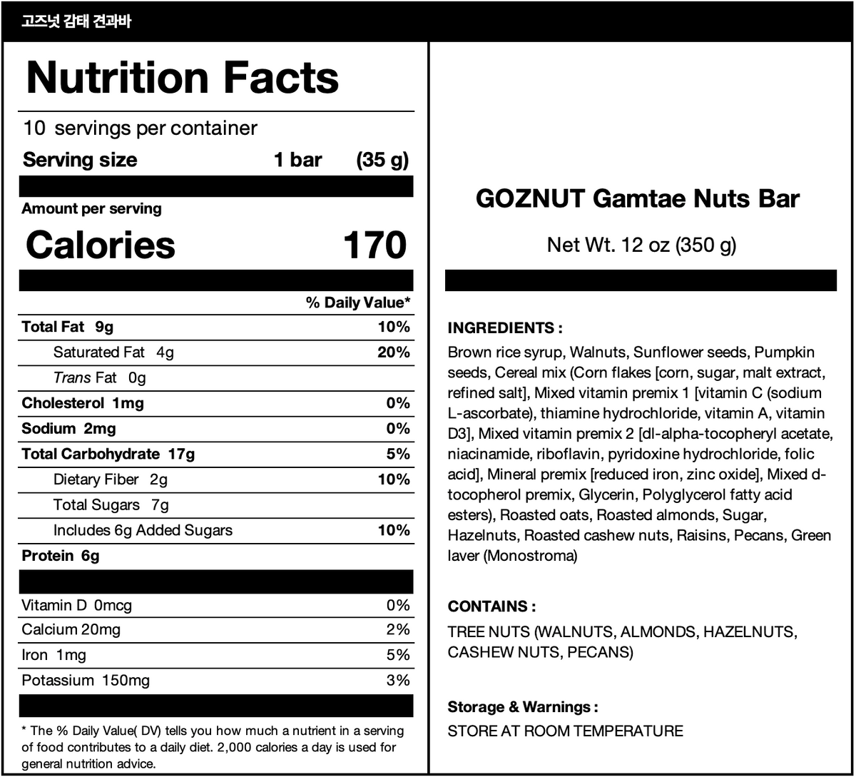  nutrition facts