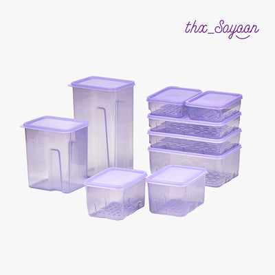 [한국직배송 B] 땡스소윤 냉동용기 밸런스B 보관세트 10P (핑크/라벤더/그레이/아쿠아)