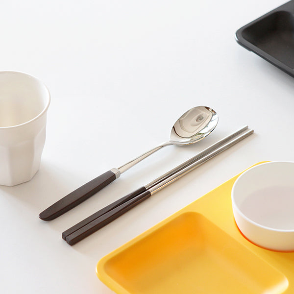Verbe Spoon & Chopsticks Ink black 5 Set + Ivory 5 Set