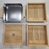 Cypress Wood Hinoki Steamer 2 Tier Set _ Free Shipping